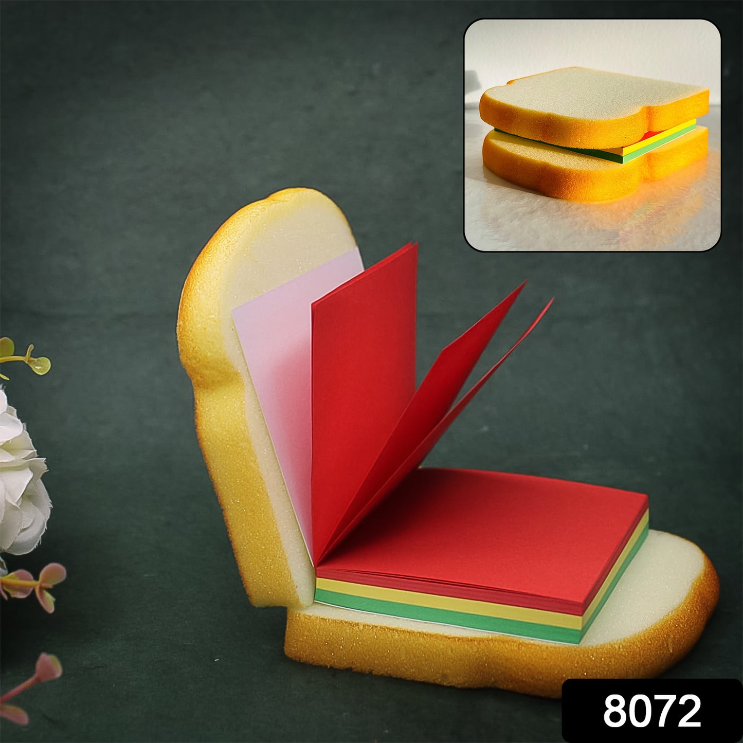 8072 Sandwich Shaped Notepad Sticky Notes Memo Pads Unique Mini Notes (Multicolor)