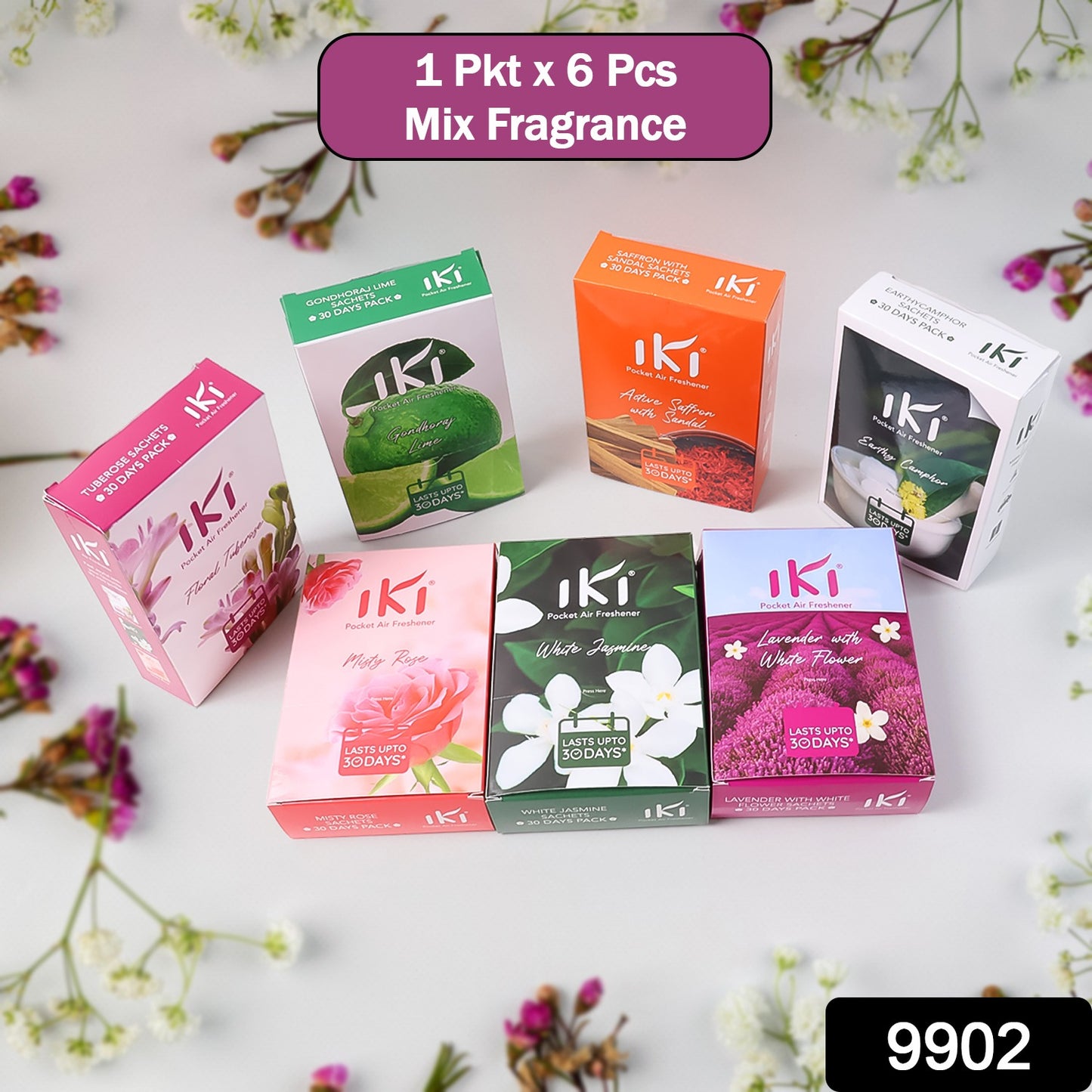 Pocket Air Freshener Mix Flevar  Fragrance (1 Pkt  Inside 6 Pcs )
